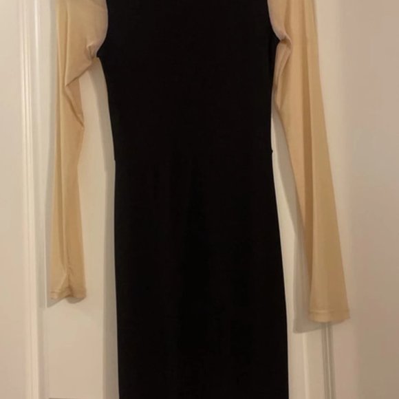 Black and nude knee length mini dress size small - Picture 2 of 5